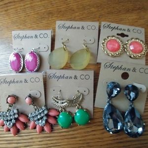 6 pair Stephan and co earrings..all new